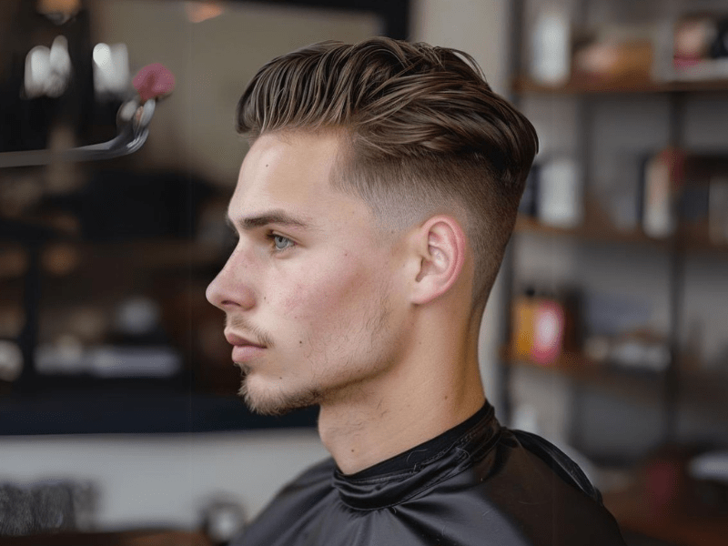 Mid Fade Slick Back