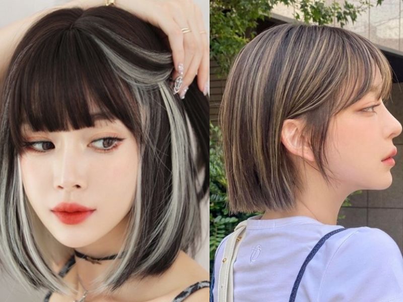 Tóc ngắn nữ highlight
