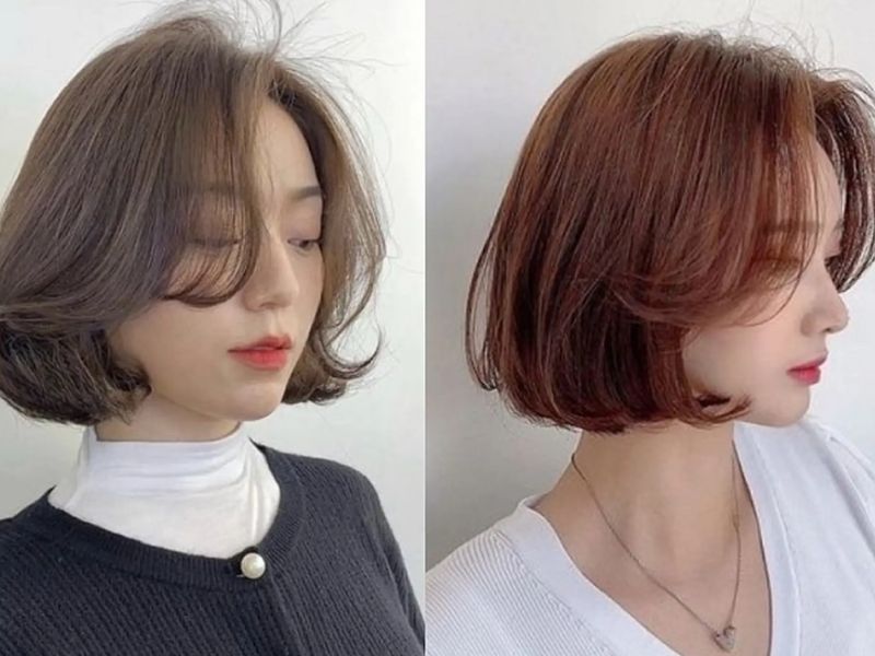 Tóc ngắn nữ uốn cụp
