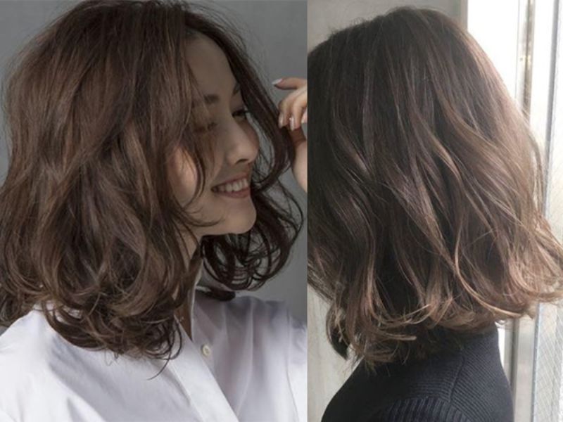 Tóc ngắn nữ uốn xoăn lơi