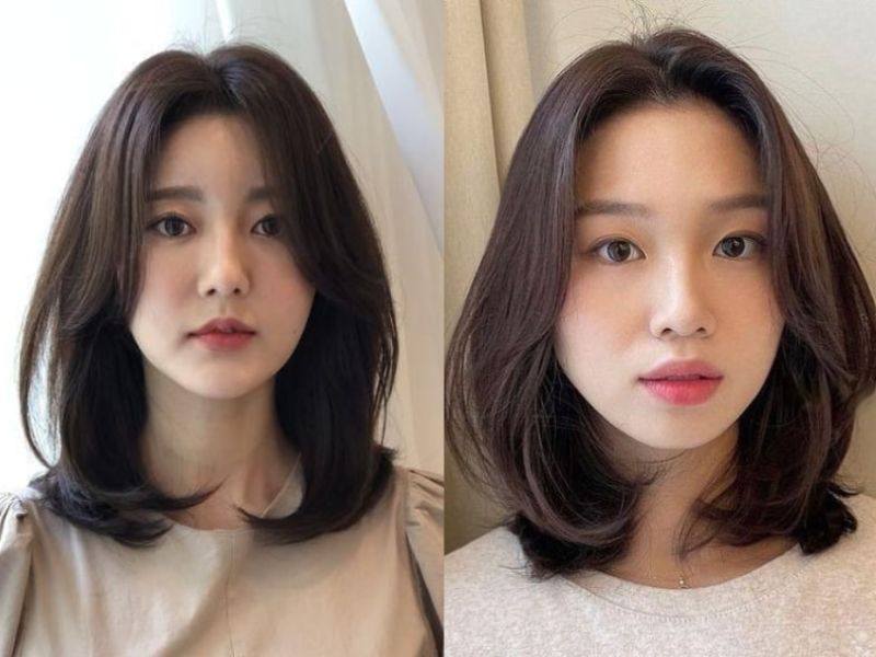 Tóc ngang vai uốn cụp