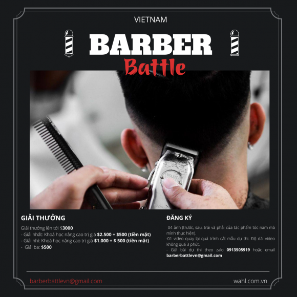 Công bố giải thưởng Quý I cuộc thi Barberbattle 2022 Công bố giải thưởng Quý I cuộc thi Barberbattle 2022