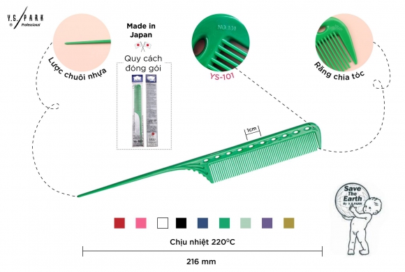 Chải hóa chất hiệu quả với lược YS Park 101 Chải hóa chất hiệu quả với lược YS Park 101