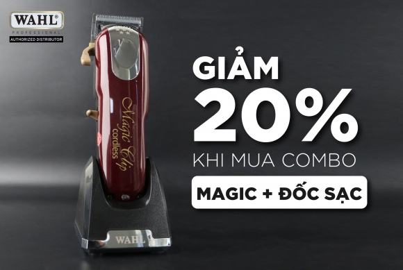 Giảm ngay 20% khi mua combo tông đơ WAHL Magic Cordless kèm đốc sạc Giảm ngay 20% khi mua combo tông đơ WAHL Magic Cordless kèm đốc sạc