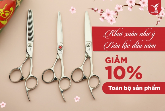 Giảm ngay 10% toàn bộ sản phẩm kéo cắt tóc VLS Giảm ngay 10% toàn bộ sản phẩm kéo cắt tóc VLS