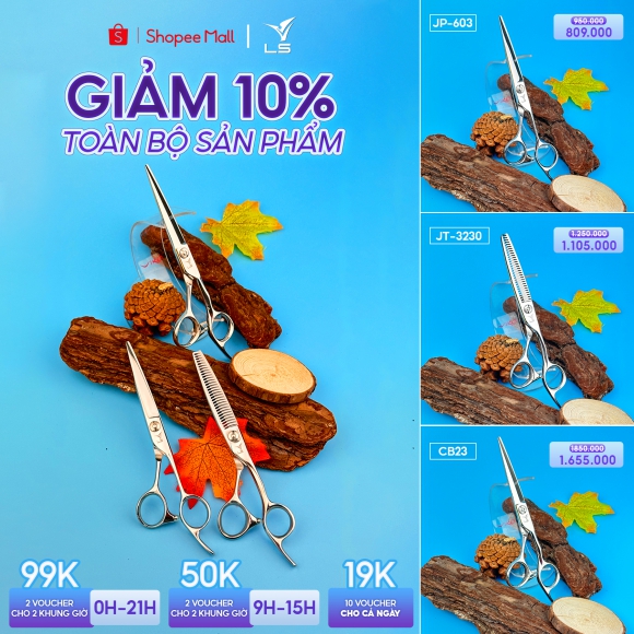 Săn sale giá tốt cùng kéo cắt tóc VLS Săn sale giá tốt cùng kéo cắt tóc VLS