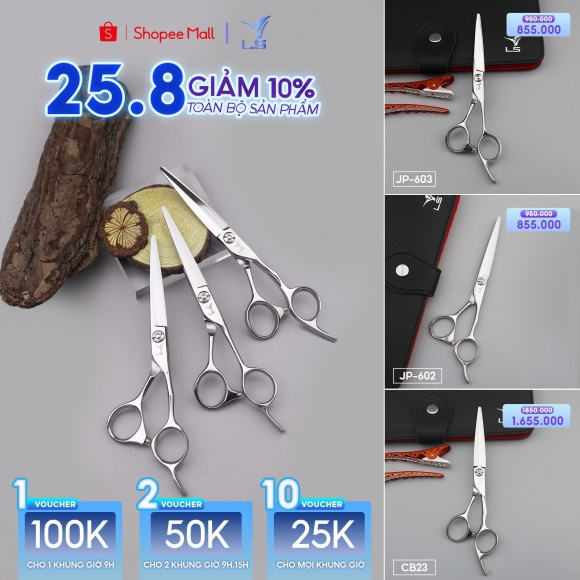 Săn sale 23.8 cùng kéo cắt tóc VLS Săn sale 23.8 cùng kéo cắt tóc VLS