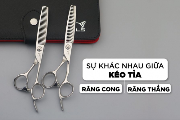 Sự khác nhau giữa kéo tỉa răng cong và kéo tỉa răng thẳng Sự khác nhau giữa kéo tỉa răng cong và kéo tỉa răng thẳng