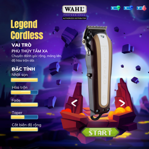 Tông đơ WAHL Legend cordless chuyên gia cắt biên độ rộng Tông đơ WAHL Legend cordless chuyên gia cắt biên độ rộng