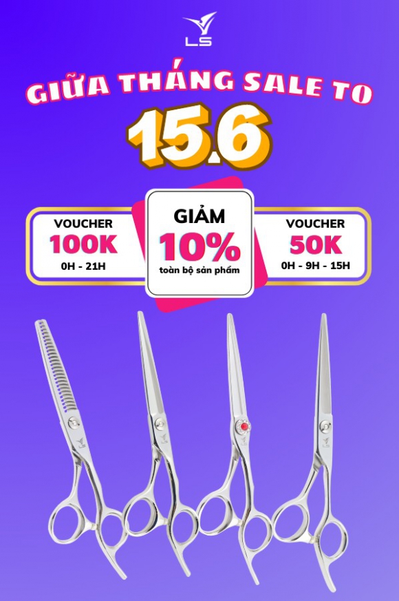 Chốt deal nhận ưu đãi hời từ kéo cắt tóc VLS Chốt deal nhận ưu đãi hời từ kéo cắt tóc VLS